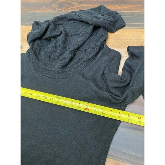 Soho Street NY&Co. Sweater Dress Black Cowl Neck With 2 Front Pockets Size M - Picture 7 of 9